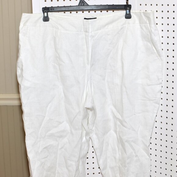 Plus Size 3X Grace Elements Sanibel Linen White Cropped Capri Pants NWT - Picture 2 of 14